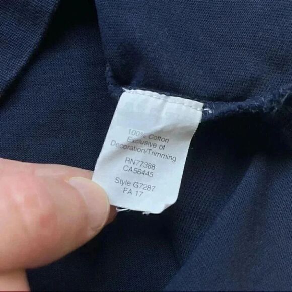 J. Crew Embroidered Bell Sleeve Top Navy White Floral Size Small - Picture 7 of 8